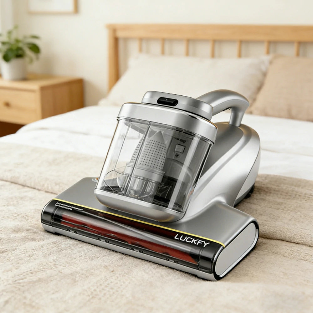 NEVORA Mite Remover with 700W Motor 18000Pa Suction Ultrasonic UV Sterilisation and Hot Air Drying - Silver