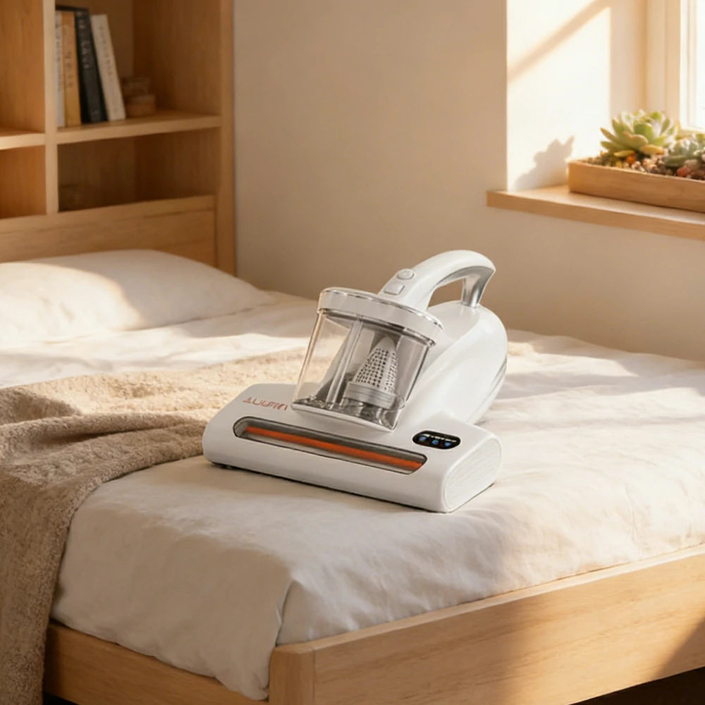 NEVORA Mattress Mite Remover Vacuum 14000Pa Powerful Suction UV Sterilisation Metal Beating Rod with Hot Air Drying