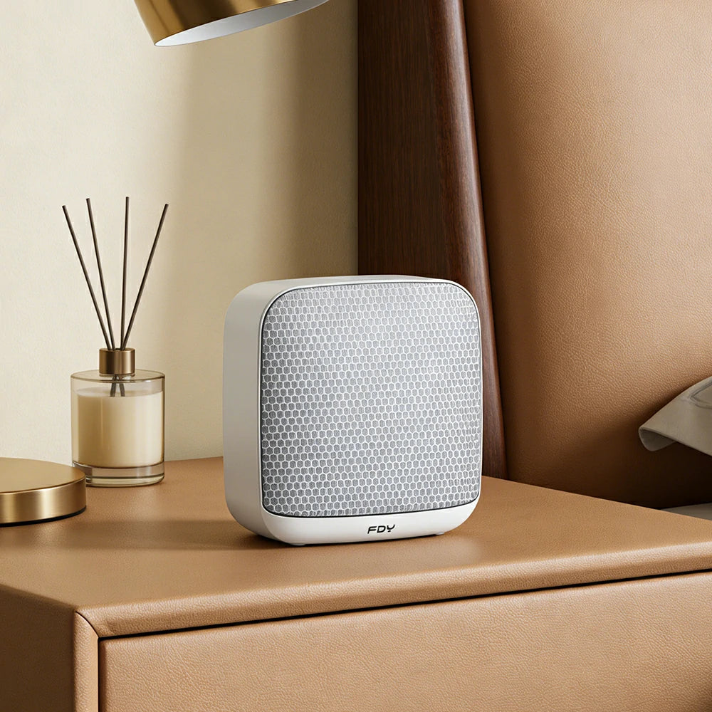 NEVORA Wall Mounted Bluetooth Speaker Ultra Slim Design with LED Ambient Light Metal Grille Wide Area Sound - White