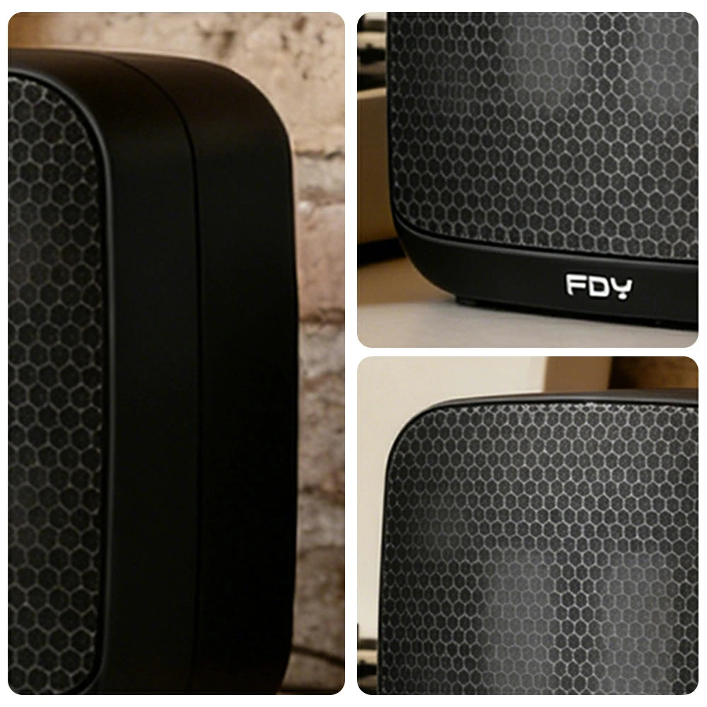 NEVORA Wall Mounted Bluetooth Speaker Ultra Slim Design with LED Ambient Light Metal Grille Wide Area Sound - Black