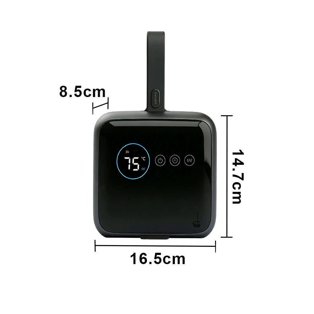 NEVORA Portable Clothes Dryer 360-560W Touch Control 750ml Capacity Ultra-Quiet Design - Grey