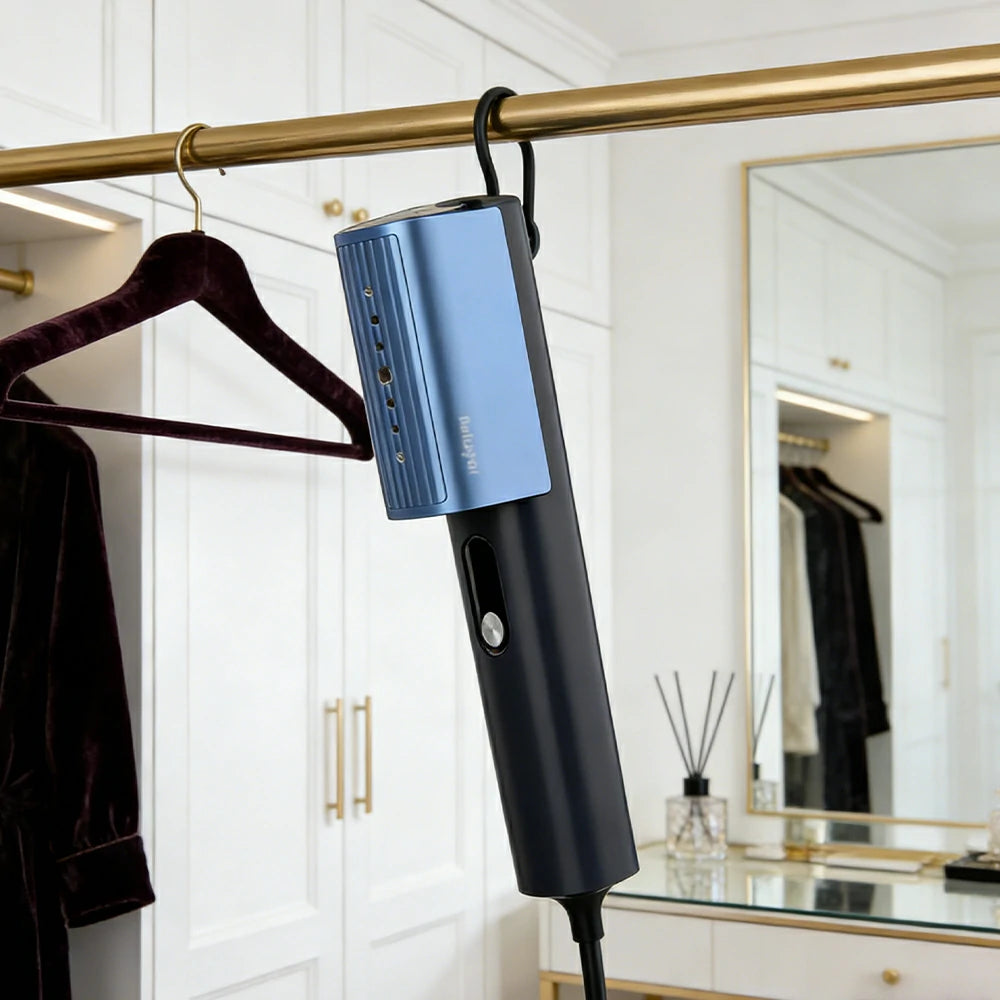 NEVORA Portable Garment Steamer 600-900W Triple-Layer Pressurized Steam Compact & Travel-Friendly - Blue