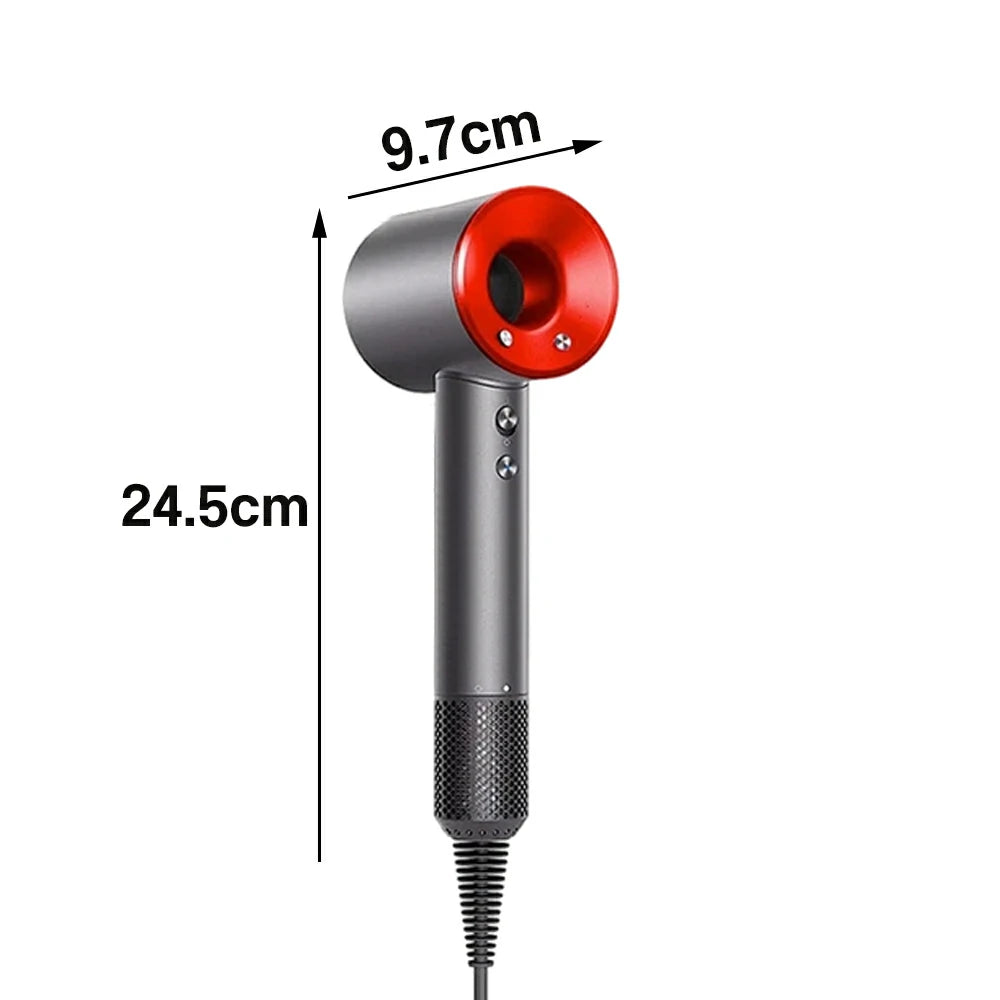 NEVORA High-Speed Hair Dryer - 120,000RPM Brushless Motor, 30m/s Powerful Airflow, Smart Care Modes, Magnetic Nozzle - Red