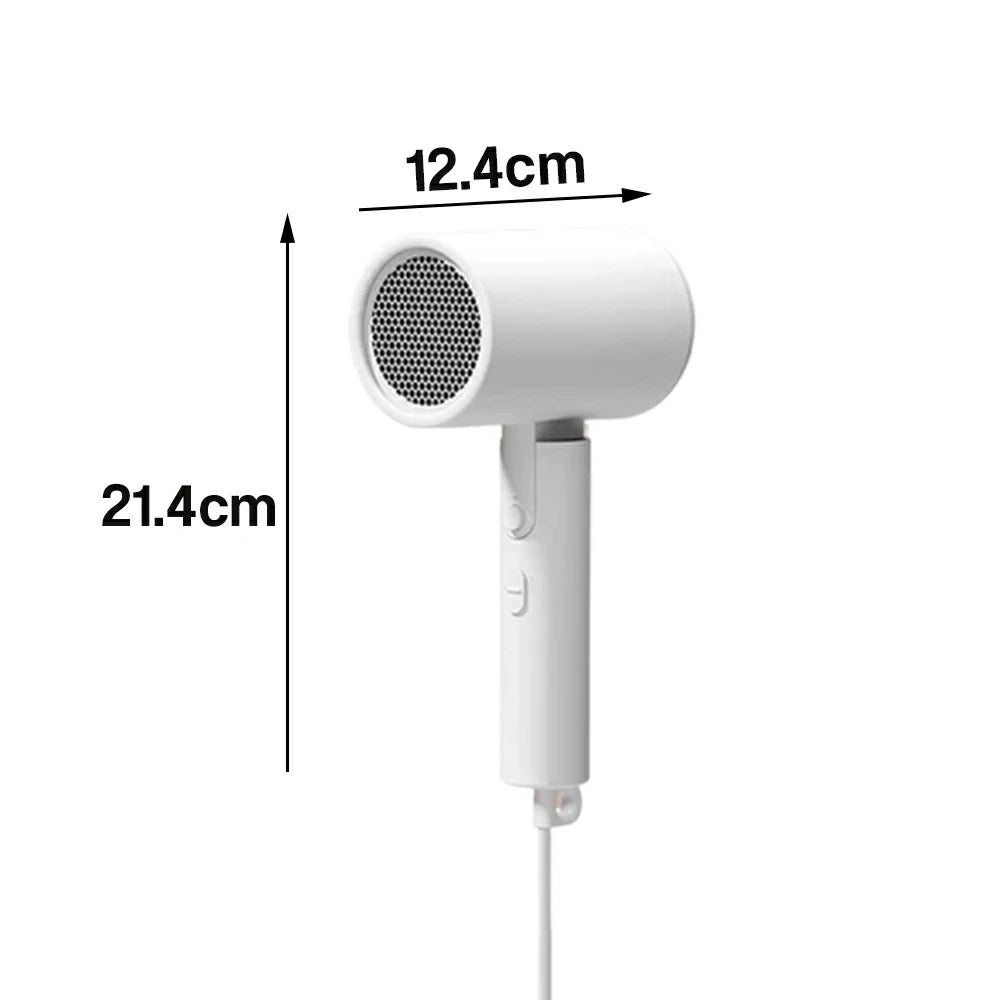 NEVORA Foldable Hair Dryer - 18,000RPM DC Motor, Negative Ion Care, Dual Speed & Heat Settings, Travel Friendly Design - White