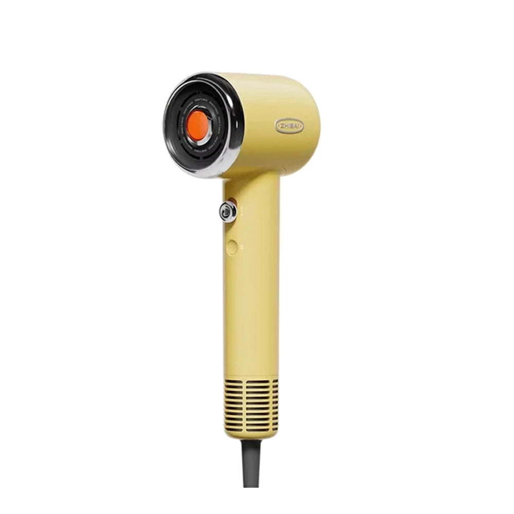 NEVORA High-Speed Hair Dryer - 110,000RPM Fast Drying, Dual Ion Technology, Ultra-Quiet 56dB, Family & Pet Friendly - Yellow