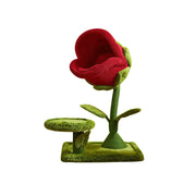 PAWORA Piranha Flower Cat Tree - 106cm Plant-Style Cat Condo with Sisal Scratching Post - Red & Green