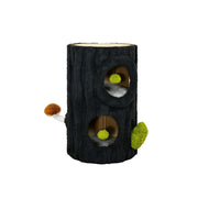 PAWORA Tall Tree Stump Cat Condo - 70cm Side Table Cat House with Dual Caves and Scratching Top - Black & Green