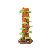 PAWORA Spring Sky Tree Cat Tree - 230cm Tall Multi-Level Cat Condo with Tree Trunk Design - Green & Brown