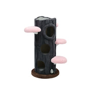 PAWORA French Vintage Tree House Cat Tree - Multi-Level Cat Tower with 4 Pink Jumping Platforms - Grey & Pink
