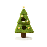 PAWORA Wishing Tree Cat Tree - 116cm Two-Level Cat Tower with 2 Cooling Mats and Scratching Trunk - Green