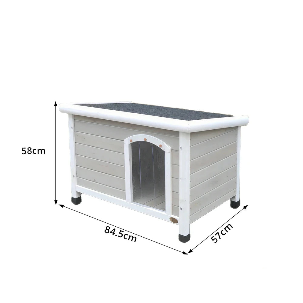 PAWORA Outdoor Wooden Pet House Solid Wood Waterproof Roof Raised Moisture-Proof for Courtyard Garden Balcony