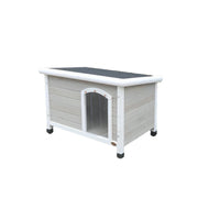PAWORA Outdoor Wooden Pet House Solid Wood Waterproof Roof Raised Moisture-Proof for Courtyard Garden Balcony