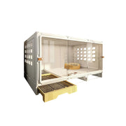 PAWORA Large Small Dog Villa with Enlarged Space and Separate Toilet Area For Indoor Living Room Bedroom Apartment - White
