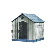 PAWORA Outdoor Pet House with Waterproof PP Material Drainage Roof and Double Metal Doors For Patio Balcony - Blue