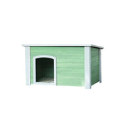 PAWORA Small Dog Solid Wood Pet House with Raised Base Large Entrance Waterproof Durable For Patio Balcony Yard - Green