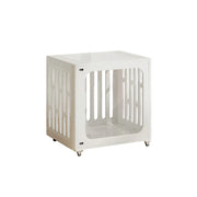 PAWORA Small Pet Cage Slot-In Assembly Removable Top Storage Rounded Corners For Indoor Pet Activity Area - White