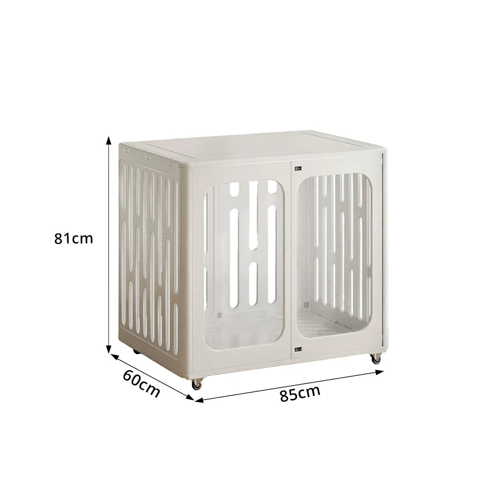 PAWORA Medium Pet Cage Slot-In Assembly Removable Top Storage Rounded Corners For Indoor Pet Activity Area - White