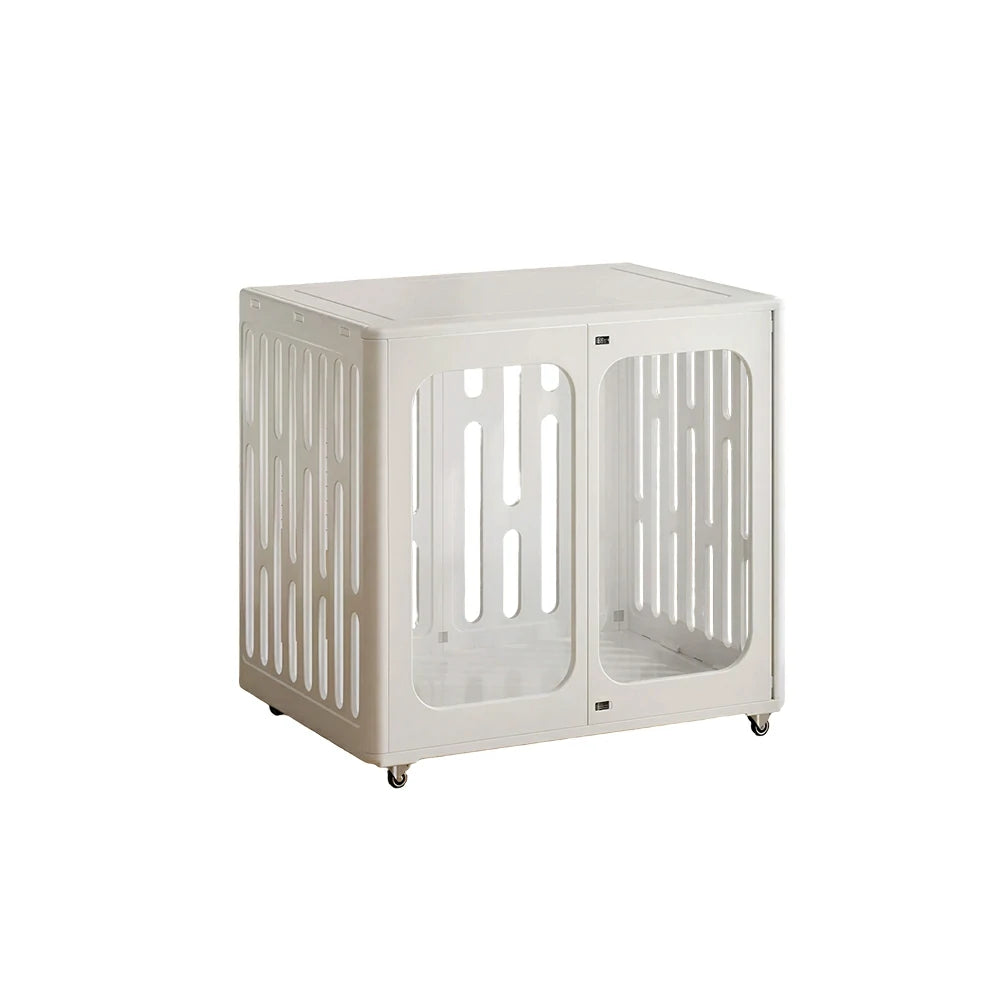 PAWORA Medium Pet Cage Slot-In Assembly Removable Top Storage Rounded Corners For Indoor Pet Activity Area - White