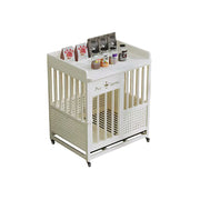 PAWORA Indoor Pet Cage with Reinforced Steel Frame Top Storage and Removable Washable Tray For Living Room Bedroom Balcony - White