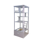 PAWORA Indoor Pet Display Cabinet Ventilated Design Storage Drawer For Small Cats Pet Item Display Area - White