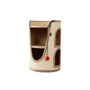 PAWORA Multifunctional Cat Climbing House with Sisal Scratching Vertical Rest and Play Space For Apartment Living Room Balcony - Beige