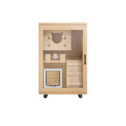 PAWORA Multi-Level Cat Cabinet with Ventilated Transparent Doors 60x60x90cm For Living Room Balcony Pet Room - Wood