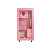 PAWORA Multi-Level Cat Cabinet with Ventilated Transparent Doors 60x60x120cm For Living Room Balcony Pet Room - Pink