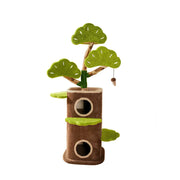 PAWORA Pine Treehouse Cat Tree - 159cm Natural Eco-Friendly Odour-Free Cat Condo Tower - Green Brown
