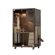 PAWORA Luxury Indoor Cat Villa - Tempered Glass, Eco-Friendly Board, Multi-Level Climbing Design, Ventilated & Stylish Pet House - Grey