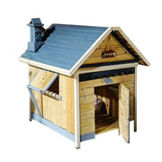 PAWORA Wooden Pet House 120×90×150cm – Durable Pine Structure, Ventilated Window & Door Design, Hand-Coated Finish for Long-Lasting Use