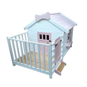 PAWORA Outdoor Wooden Cat House 150×160×140cm – Durable Pine Structure, Ventilated Windows & Doors, Eco-Friendly Paint, Spacious Design - Pink