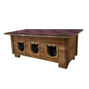 PAWORA Outdoor Cat House 100/134cm - Fir Wood, Scratch-Resistant, Moisture-Proof, Ventilated with Waterproof Roof, All-Weather Shelter - Wood