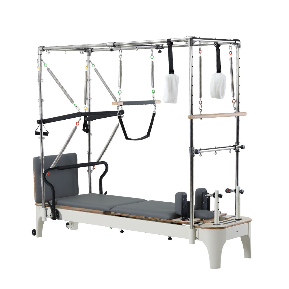 MN013 2-IN-1 Trapeze Table Reformer Pilates Bed Home Gym Train Equipment Machine - White