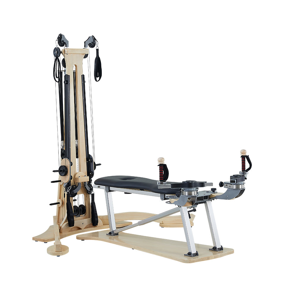 MN020 White Maple Pulley Tower Pilates Machine Home Gym Train Equipment Machine - Wood