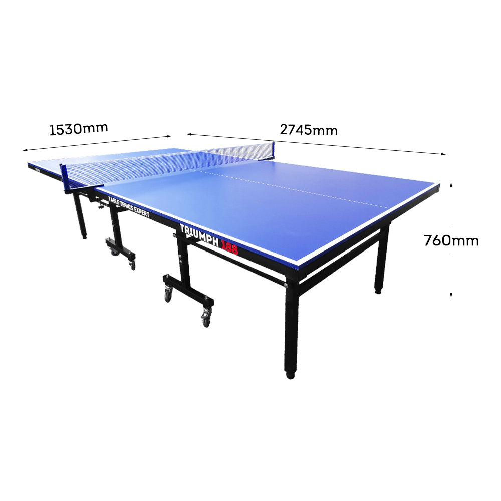 SUNNET Triumph 188 15mm Outdoor Waterproof Blue Foldable Solo Play Table Tennis Pingpong Table-Bats Balls Net