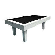 QUESLA 7FT Luxurious Slate Pool /Dining / Billiard Table Free Accessories- White Frame Black Felt