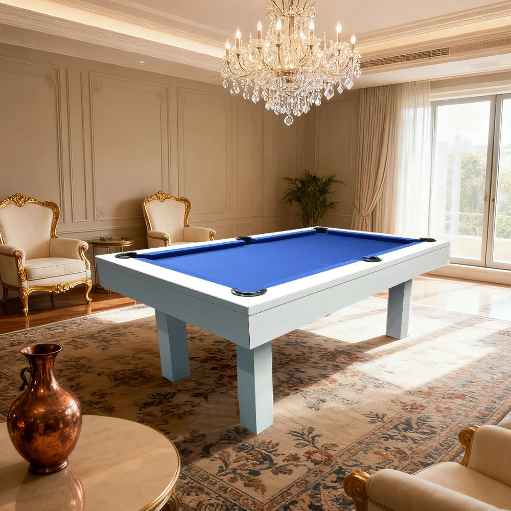 QUESLA 7FT Luxurious Slate Pool /Dining / Billiard Table Free Accessories - White Frame