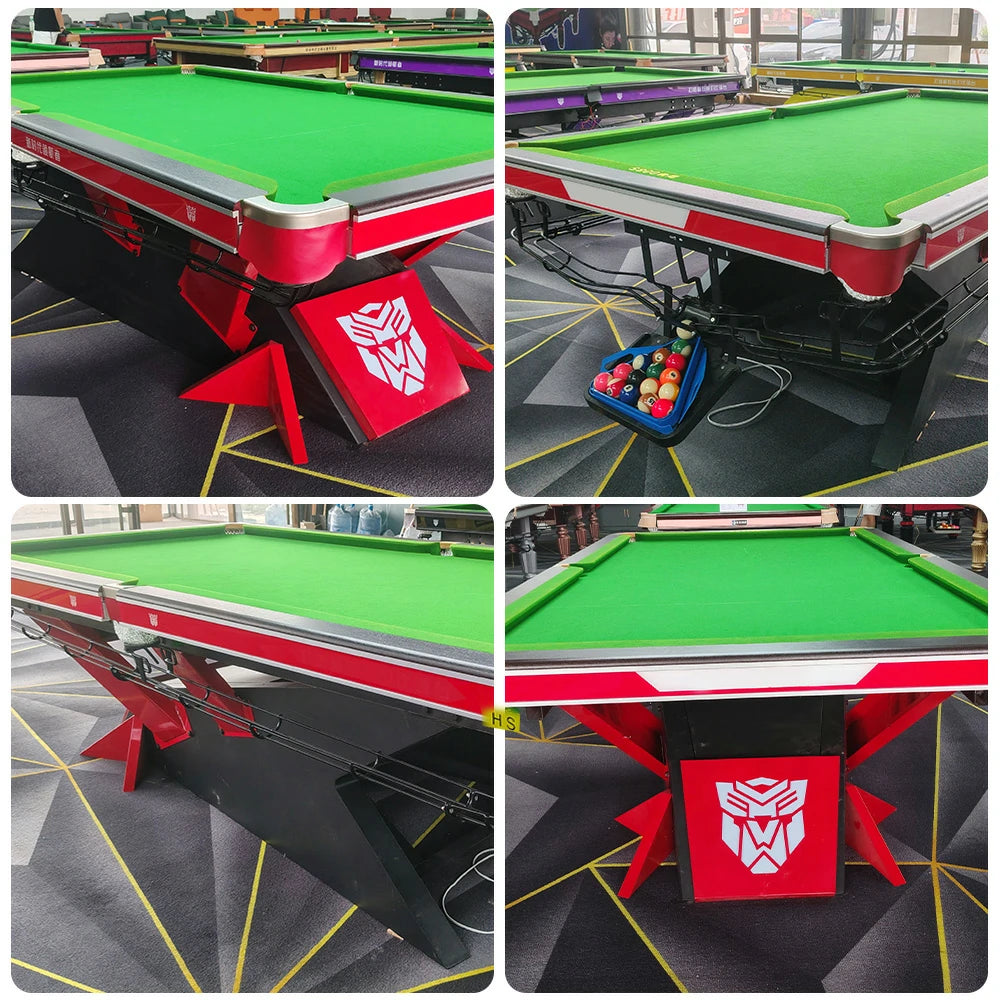 QUESLA 9FT Billiard Table - Oak & Iron Bamboo Build, Polished Marble Surface, Alloy Pockets, Precision Play