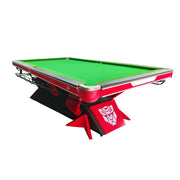 QUESLA 9FT Billiard Table - Oak & Iron Bamboo Build, Polished Marble Surface, Alloy Pockets, Precision Play