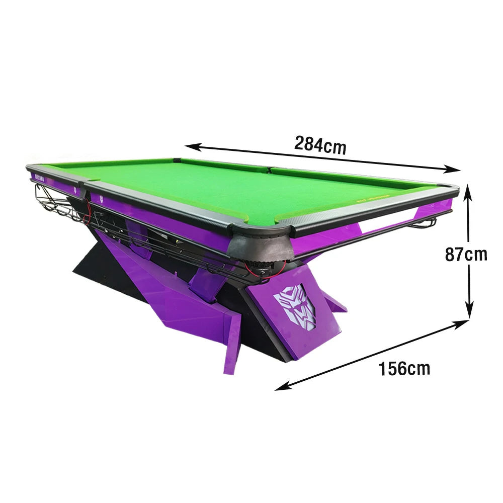 QUESLA 9FT Billiard Table - Oak Carbon Fiber Rail, Bluestone Slate Surface, Alloy Pockets, Durable Precision Play