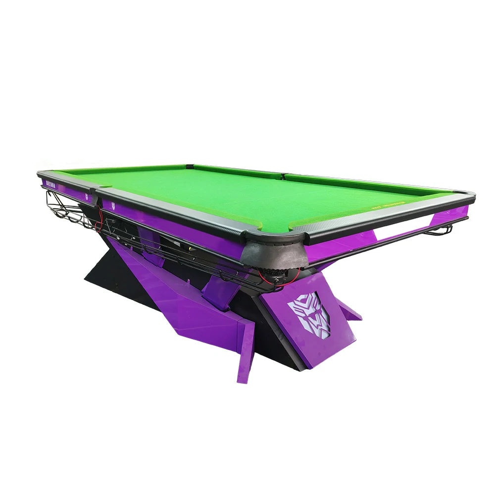 QUESLA 9FT Billiard Table - Oak Carbon Fiber Rail, Bluestone Slate Surface, Alloy Pockets, Durable Precision Play