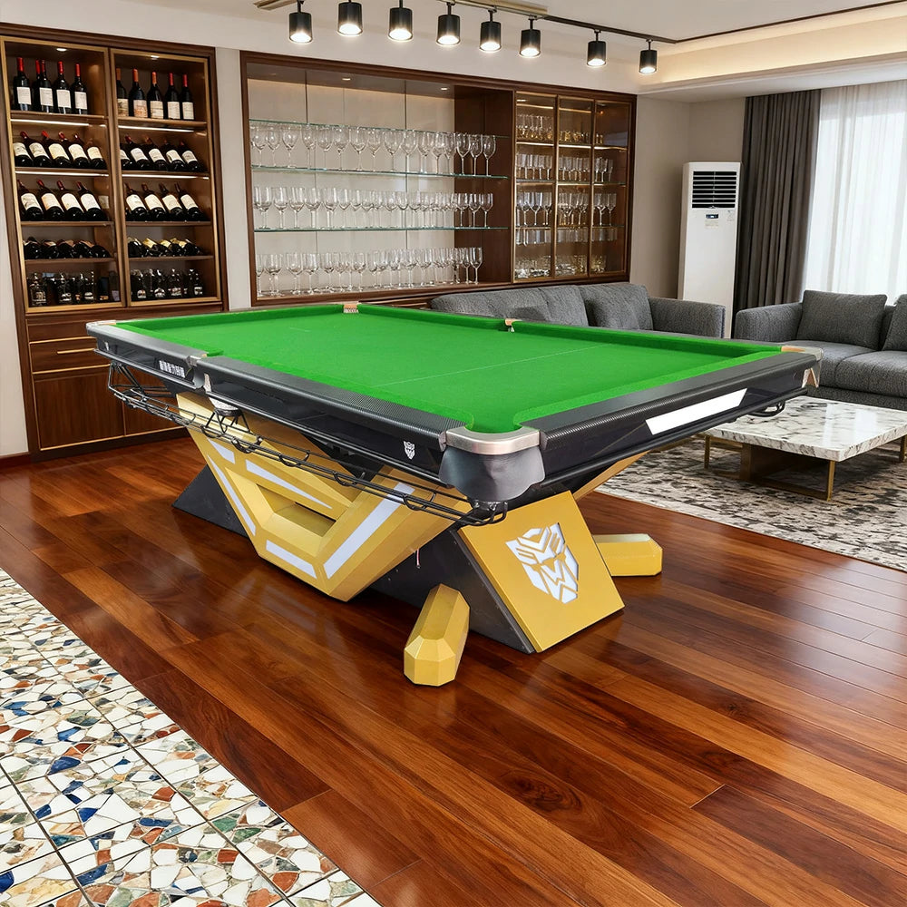 QUESLA 9FT Billiard Table - Durable Slate Surface, Carbon Fiber Rail, Alloy Pockets, Smooth Ball Return System
