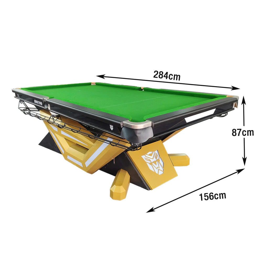 QUESLA 9FT Billiard Table - Durable Slate Surface, Carbon Fiber Rail, Alloy Pockets, Smooth Ball Return System