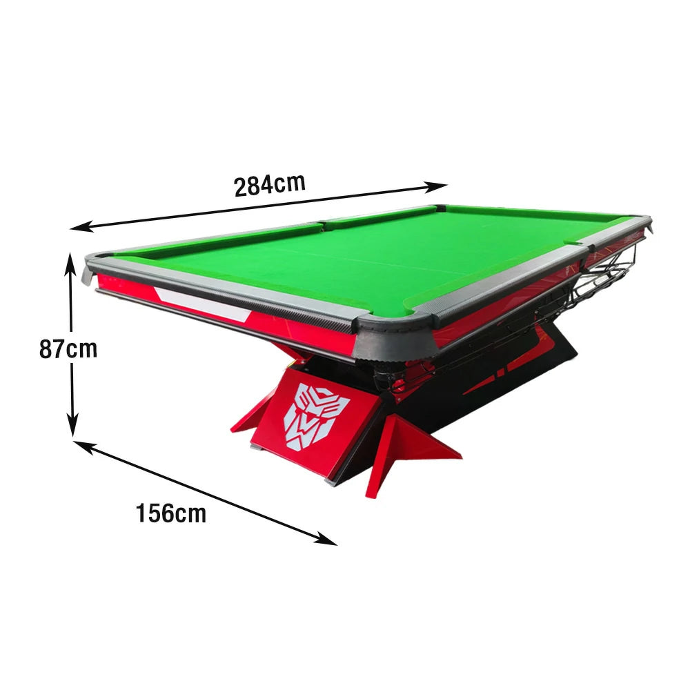 QUESLA 9FT Billiard Table - Oak Carbon Fiber Rail, Bluestone Slate Surface, Black Copper Pockets, Stable Lightweight Frame