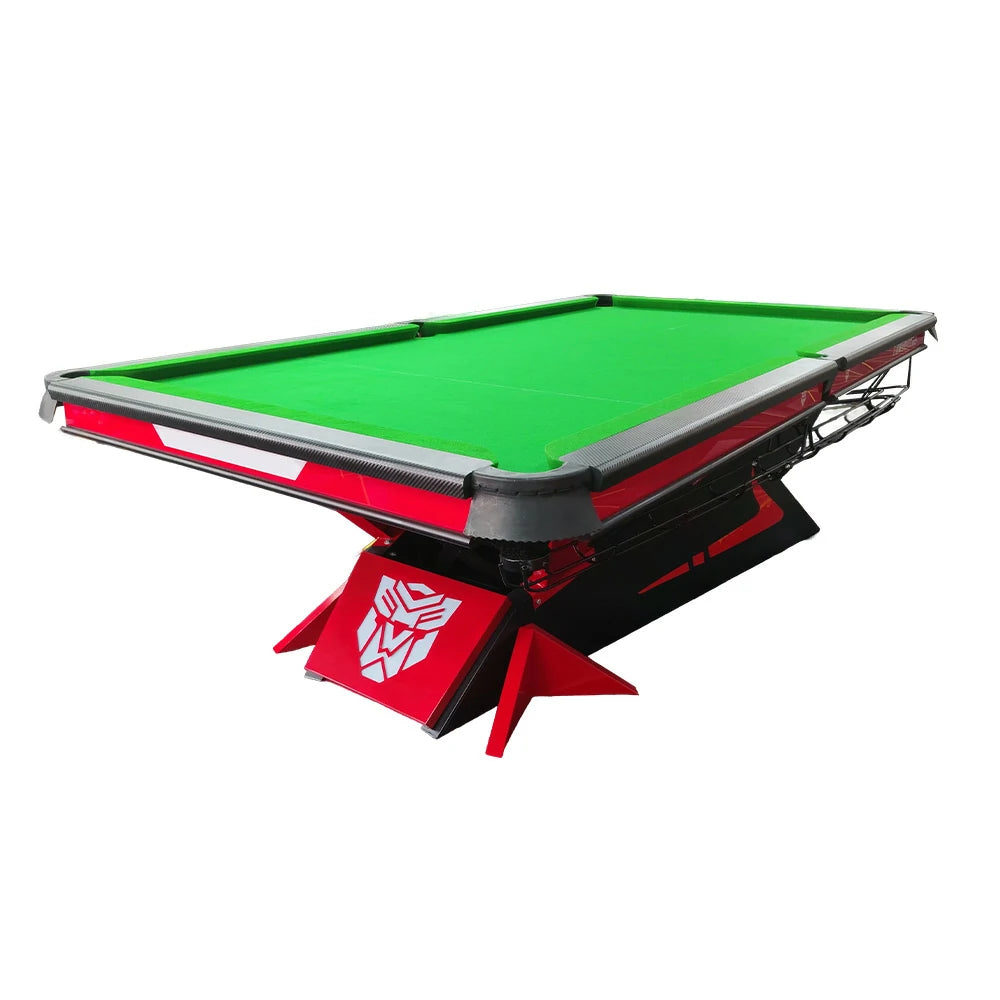 QUESLA 9FT Billiard Table - Oak Carbon Fiber Rail, Bluestone Slate Surface, Black Copper Pockets, Stable Lightweight Frame