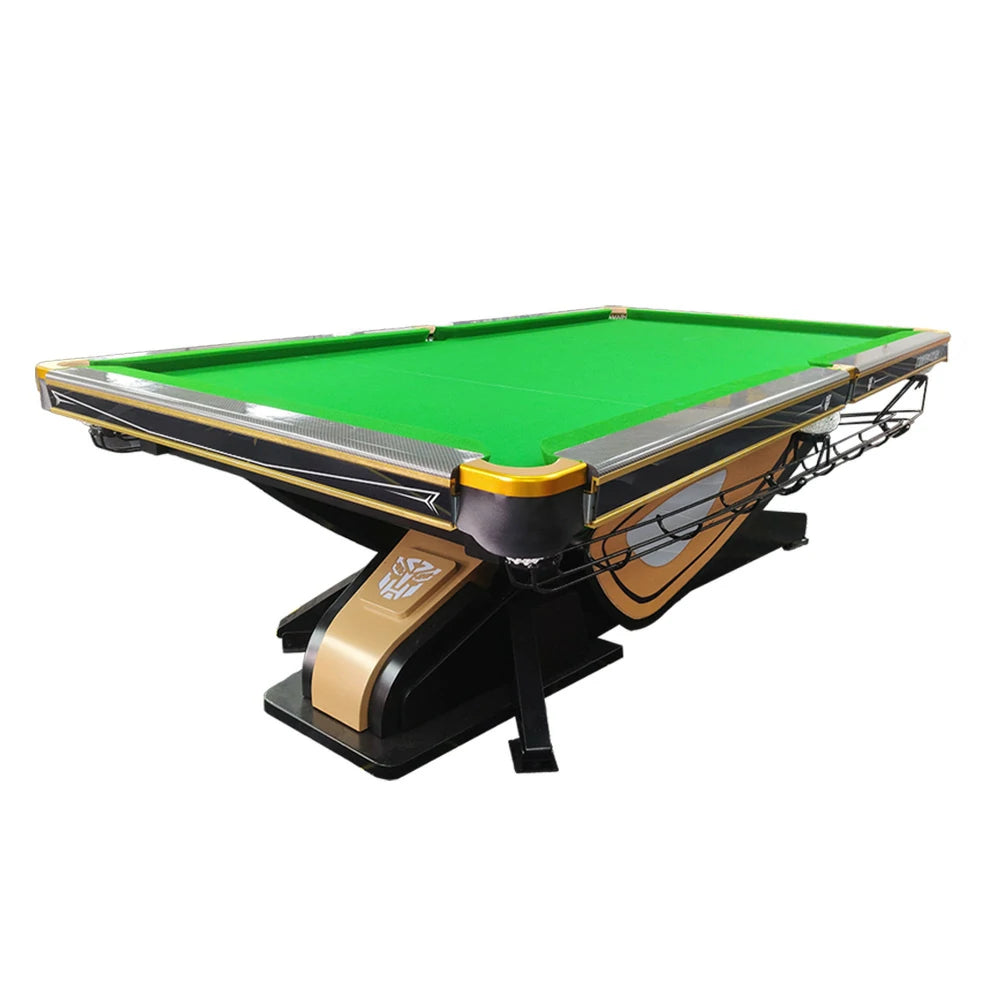 QUESLA 9FT Billiard Table - Oak Carbon Fiber Rail, Bluestone Slate Surface, Alloy Pockets, Durable Precision Play