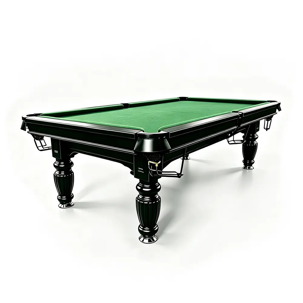 QUESLA 7/8/9FT Slate Pool Table 20mm Slate Solid Timber Adjustable Levellers for Home Club Office - Black Frame & Green Felt