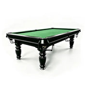 QUESLA 7/8/9FT Slate Pool Table 20mm Slate Solid Timber Adjustable Levellers for Home Club Office - Black Frame & Green Felt