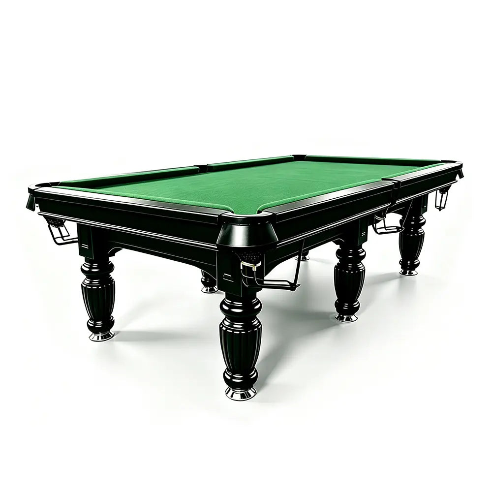 QUESLA 7/8/9FT Slate Pool Table 20mm Slate Solid Timber Adjustable Levellers for Home Club Office - Black Frame & Green Felt