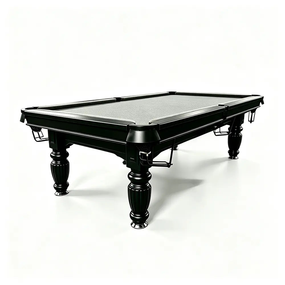QUESLA 7/8/9FT Slate Pool Table 20mm Slate Solid Timber Adjustable Levellers for Home Club Office - Black Frame & Grey Felt